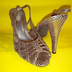 Snakeskin Strappy Heel